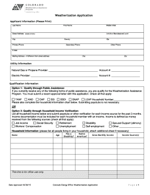 Colorado Weatherization Application