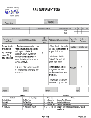 RISK ASSESSMENT FORM - forest-heathgovuk - forest-heath gov