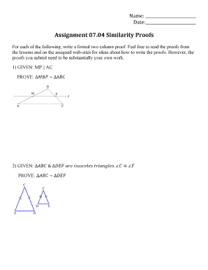 Geometry Proof Assignment