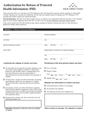 Authorization for Release of Protected Health Information