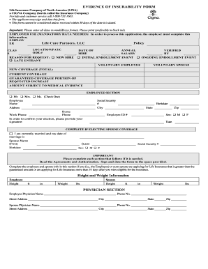 Evidence of Insurability Form