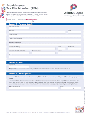 Estate tfn application