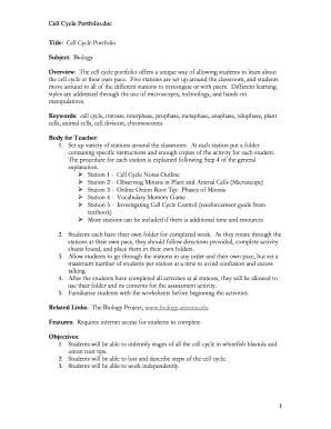 Cell Cycle Portfolio