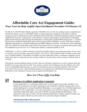 Affordable Care Act Engagement Guide