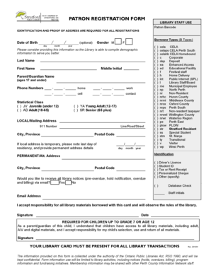 Library Patron Registration Form