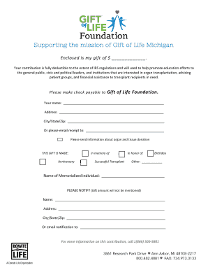 Gift Donation Form