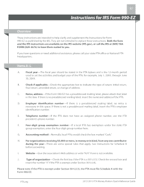 IRS Form 990-EZ Instructions