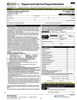 GES Payment and Credit Card Charge Authorization Form