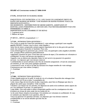 Formulaire d'entretien en maison de repos SHARE