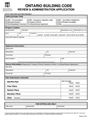 Ontario Building Code Review & Administration Application