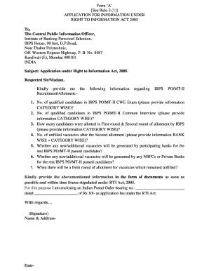 RTI Application for IBPS PO/MT-II Recruitment