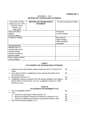 Interest Tax Return Form 1