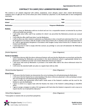 Student Medication Self-Administration Contract