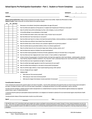 School Sports Pre-Participation Examination