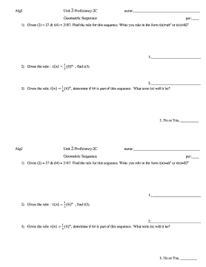 Geometric Sequence Proficiency Test