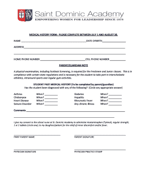 Medical History Form