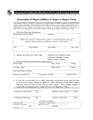 Declaration of Major Form