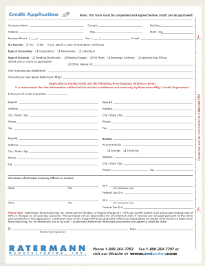 Credit Application Form