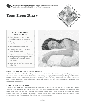 Teen Sleep Diary