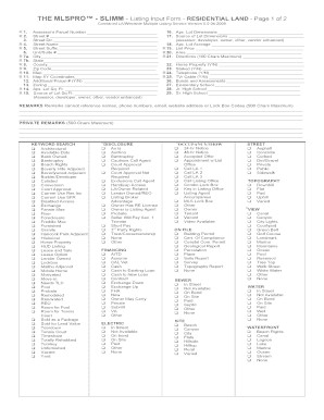 Residential Land Listing Input Form
