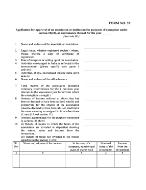 Form 55 Application for Tax Exemption