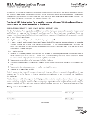 HSA Authorization Form