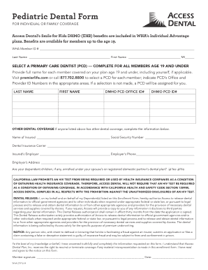 Pediatric Dental Form