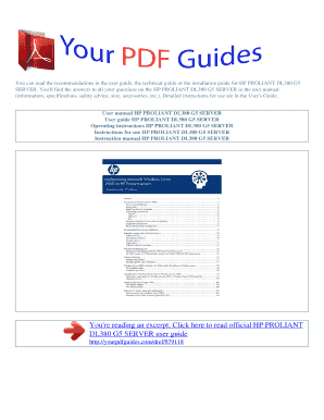 Operating instructions HP PROLIANT DL380 G5 SERVER User manual HP PROLIANT DL380 G5 SERVER