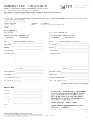 Investment Fund Application Form