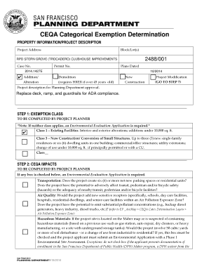 CEQA Categorical Exemption Determination