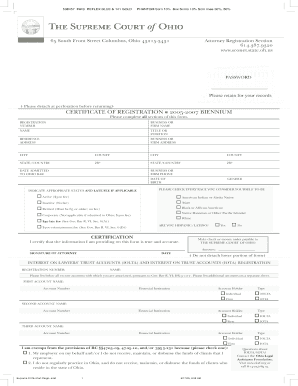 Ohio Attorney Registration Form