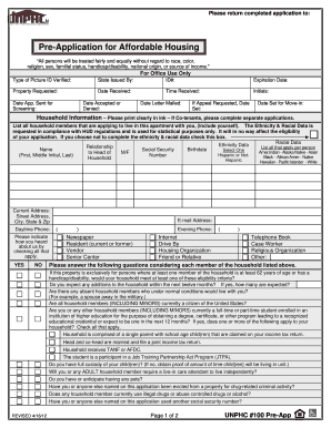 Pre-Application for Affordable Housing