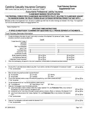 Accountants Professional Liability Insurance Proposal Form