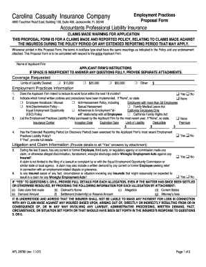 Carolina Casualty Insurance Proposal Form