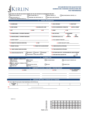 IFB Subcontractor Qualification Form