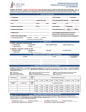 Subcontractor Qualification Form