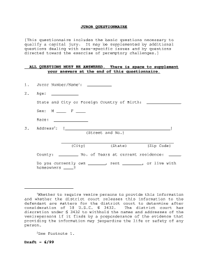 Juror Questionnaire
