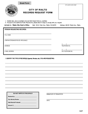Rialto Records Request Form