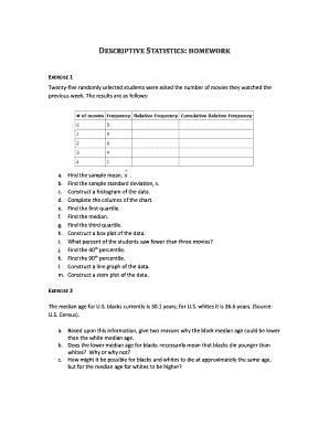DESCRIPTIVE STATISTICS HOMEWORK - OpenStax CNX - cnx