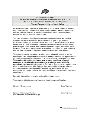 University of Colorado Sports Medicine Waiver