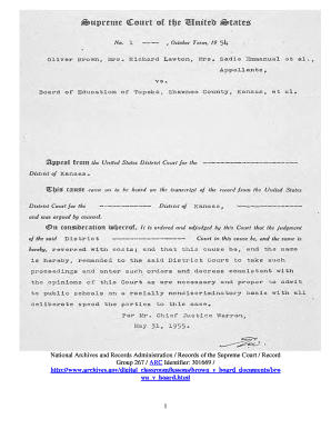Brown Vs. Board of Education Analysis Worksheet