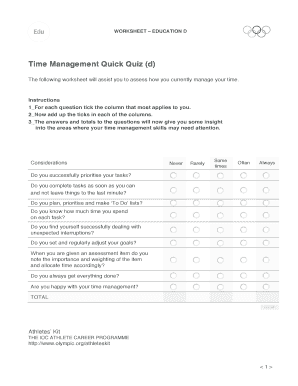 Time Management Quick Quiz