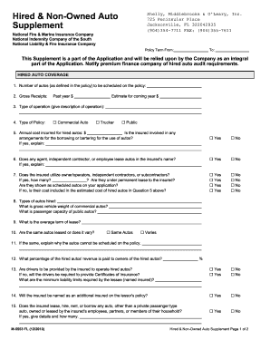Hired & Non-Owned Auto Supplement