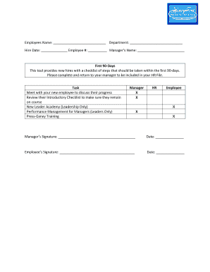 Employee 90-Day Checklist