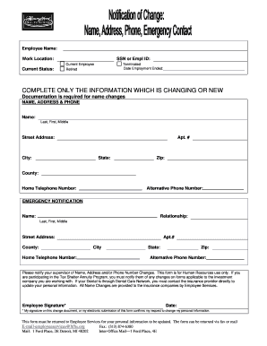 Employee Information Change Form