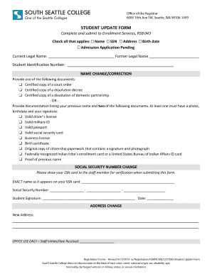 Student Update Form