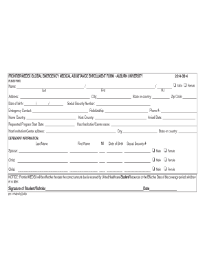 Frontier Medex Global Emergency Medical Assistance Enrollment Form