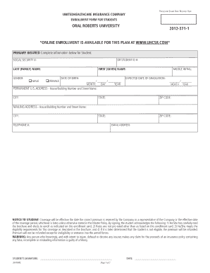 Student Insurance Enrollment Form