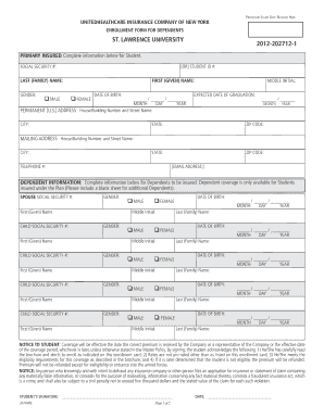Student Dependent Enrollment Form