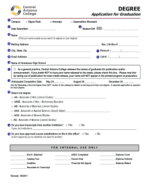 Central Arizona College Degree Application